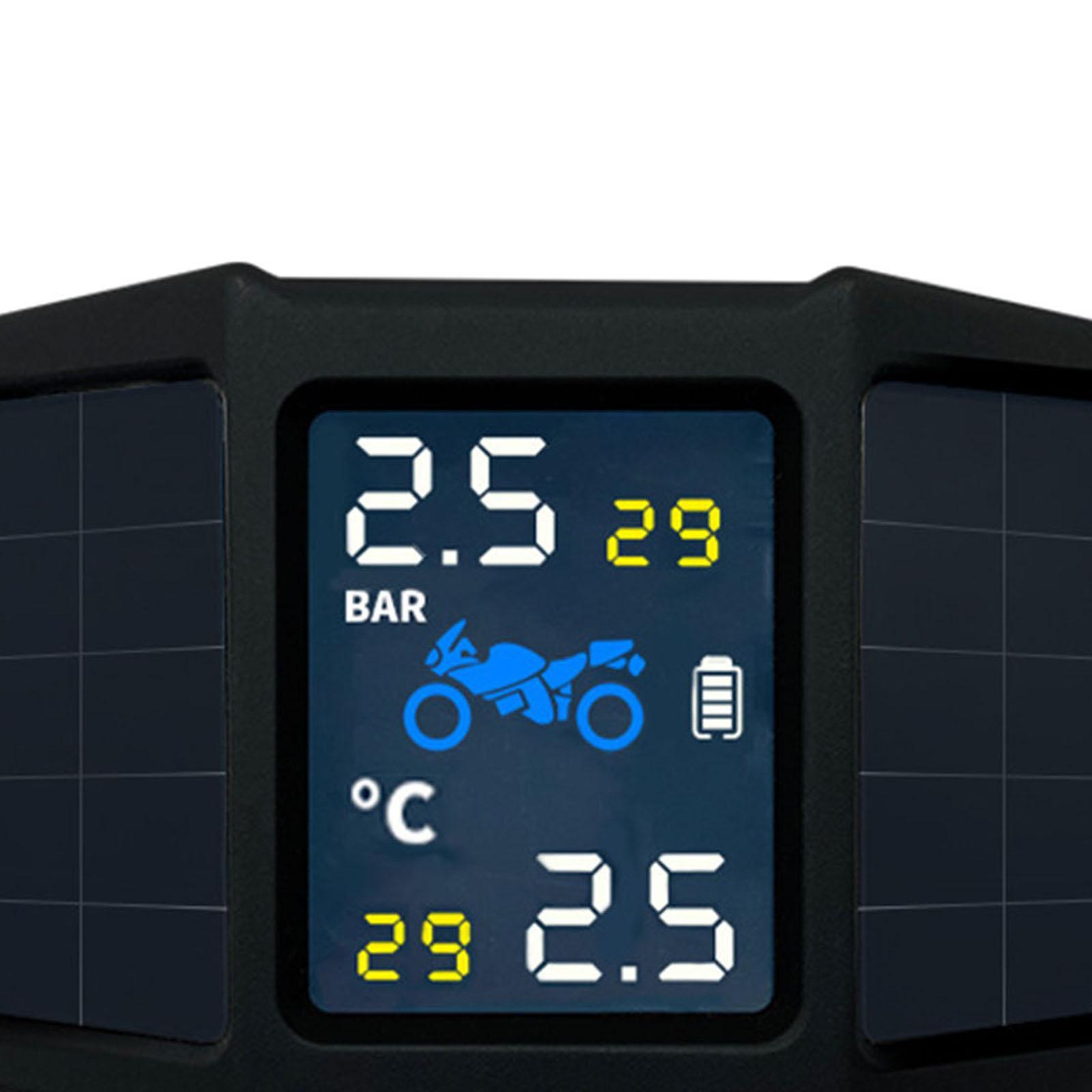 Tire Pressure Monitoring System Wireless USB Rechargeable TPMS Gauge Fits for Motorcycle
