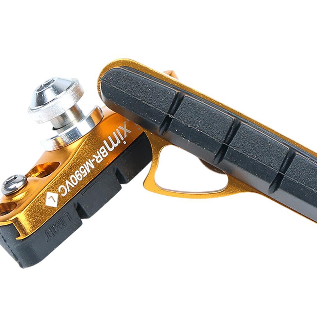 2x Bike Brake Pads, No Noise Road Mountain Cycle Rubber Brake Shoes, Anti-Skid Brake Blocks Set
