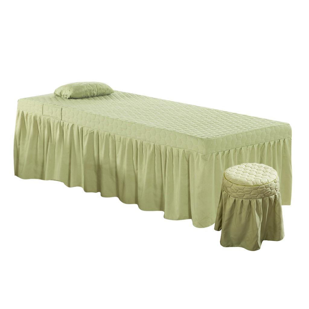 Beauty Massage Bedding  Table Skirt Pillow Case Stool  Green