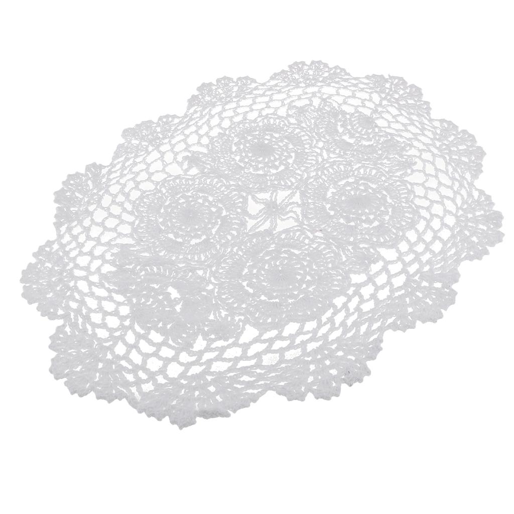 Vintage Móc Hình Bầu Dục Ren Doily Doilies Cotton Placemat Cốc Coaster Cốc Bữa Tối Bàn Bếp Nơi Thảm Tiệc Cưới Gi