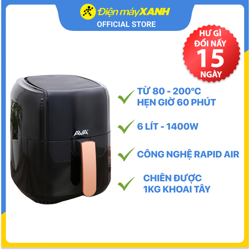 Nồi chiên không dầu Ava BF502A 5.5 lít - Hàng chính hãng