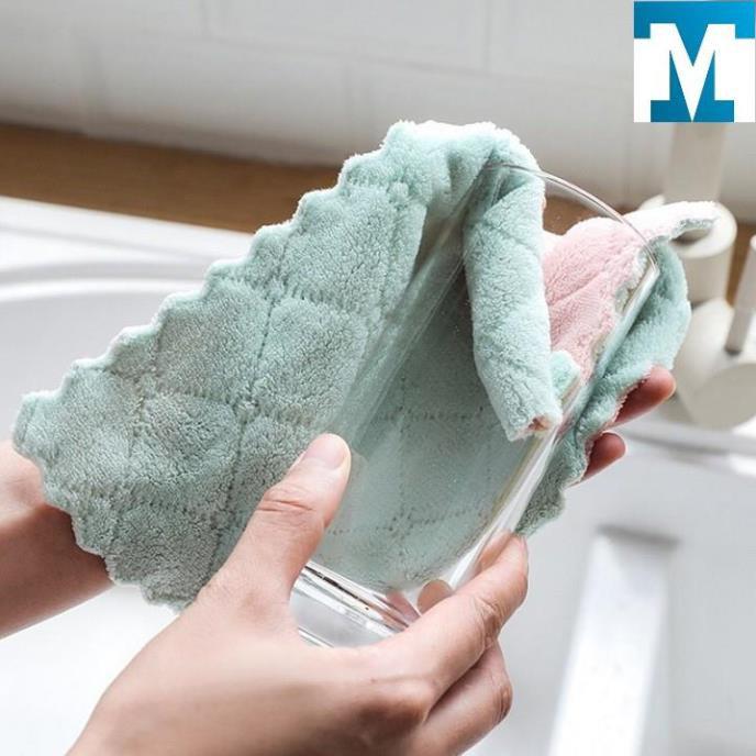 Khăn bông lau tay nhà bếp mẫu mới 2 mặt siêu thấm hút bibi90