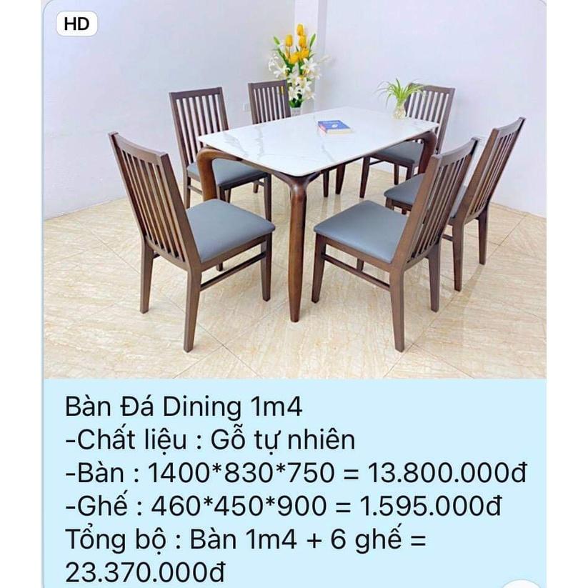 Bộ bàn đá DINING 6 ghế - D6C14W