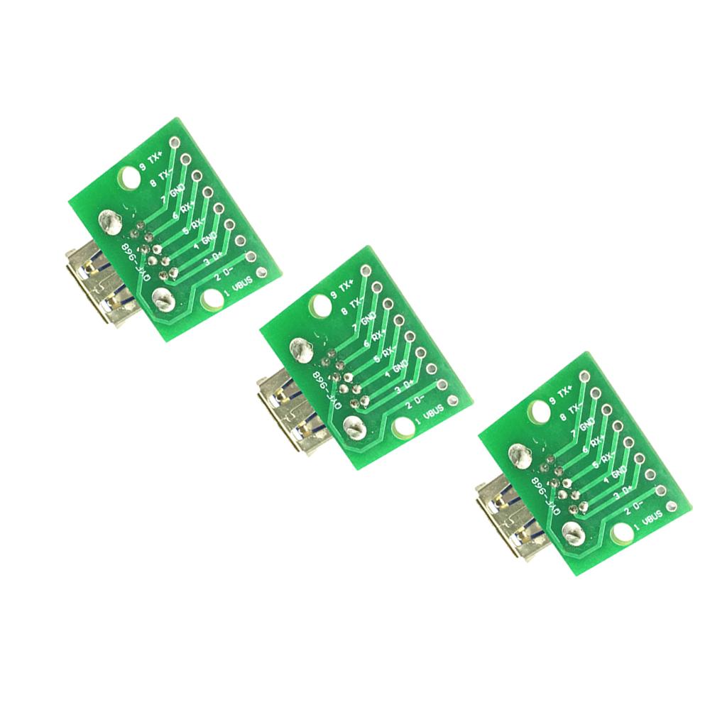 3PCS USB 3.0 Female To DIP Board Module 9pin Adapter Converter