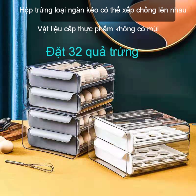 Khay Đựng Trứng 2 Tầng - Sức chứa lớn 32 Ô Tiện Dụng - Bảo Quản Trứng Hiệu Quả, Tiết Kiệm Diện Tích Tủ Lạnh