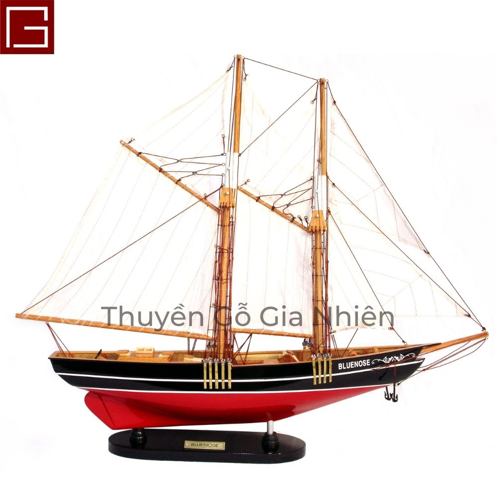Mô Hình Thuyền Gỗ Phong Thủy Dạng Thuyền Buồm BLUENOSE PAINTED Chính Hãng Hàng Xuất Khẩu Chất Lượng Cao