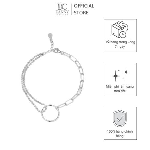 Lắc Tay Danny Jewelry Bạc 925 Xi Rhodium Mắc Xích Hình Tròn LACY352