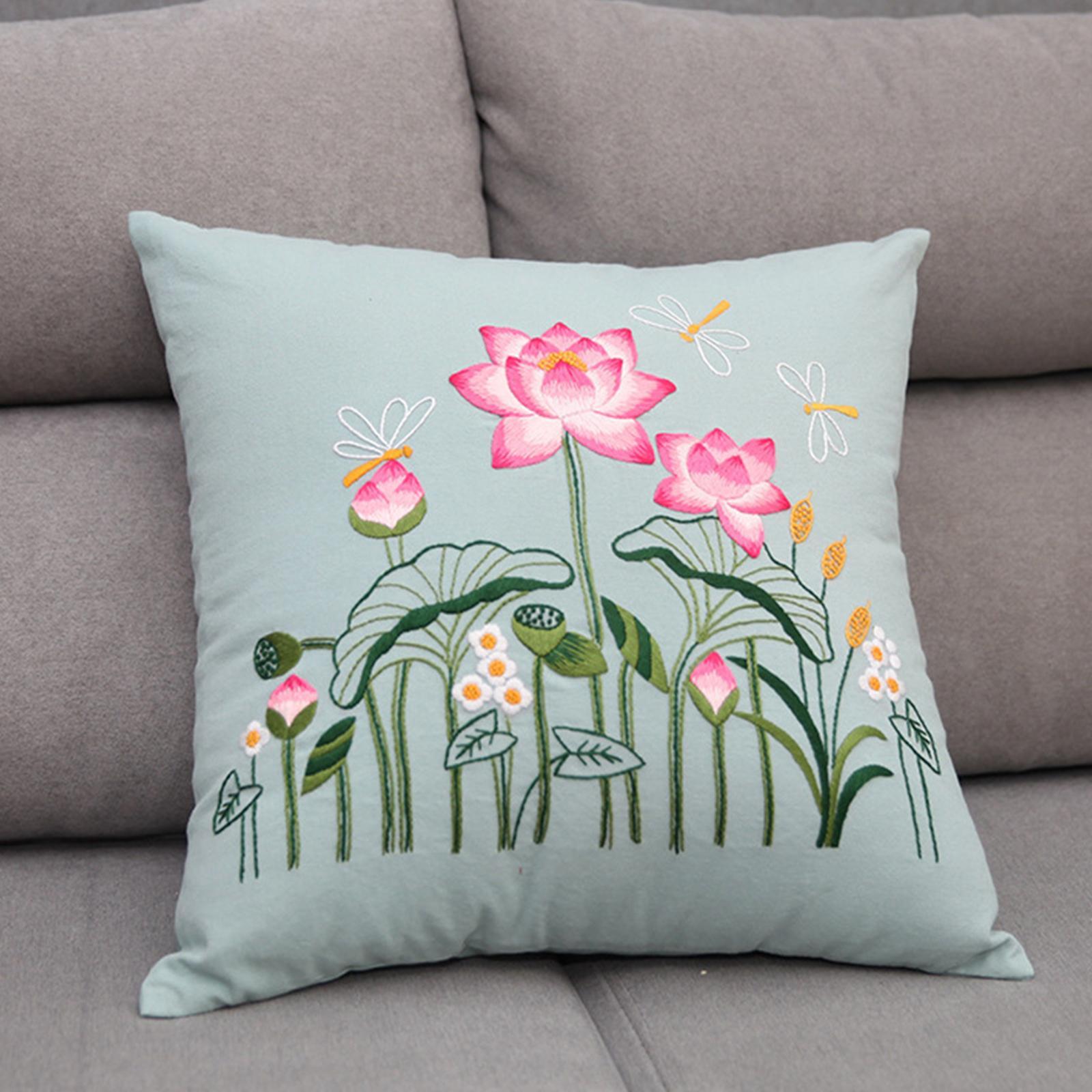 Pillow cover crafts women adult embroidery kit Style A