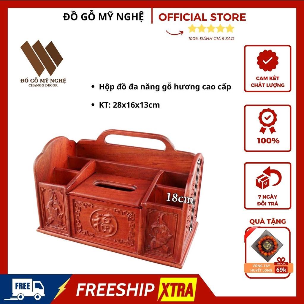 Hộp đựng tài liệu văn phòng để bàn gỗ Hương cao cấp