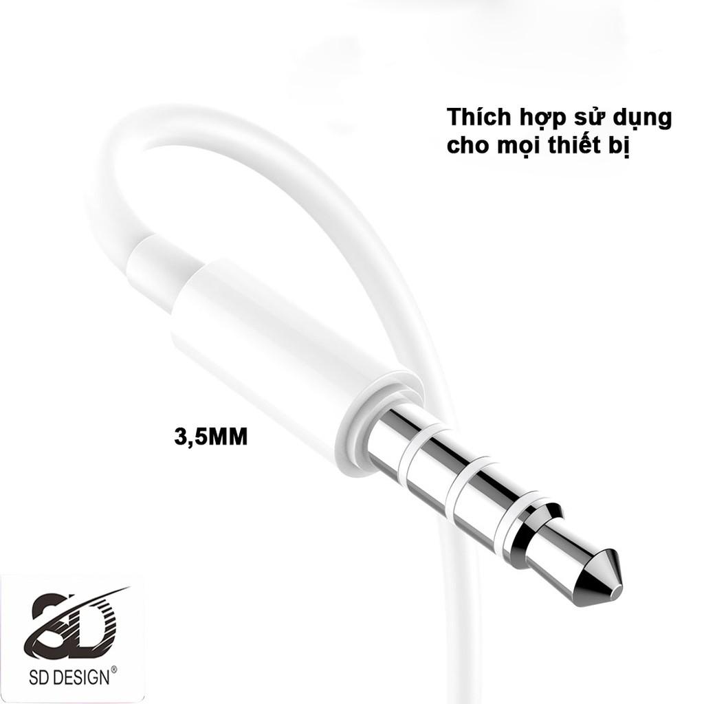 Tai nghe kỹ thuật số SD Design V99 tương thích các dòng điện thoại jack 3.5mm, có mic 1 đổi 1