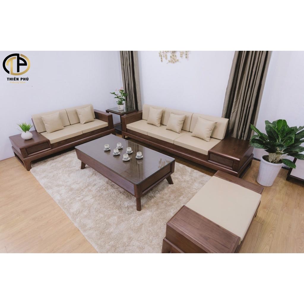 Sofa văng gỗ sồi chữ U TP-060 Sofa phòng khách hiện đại