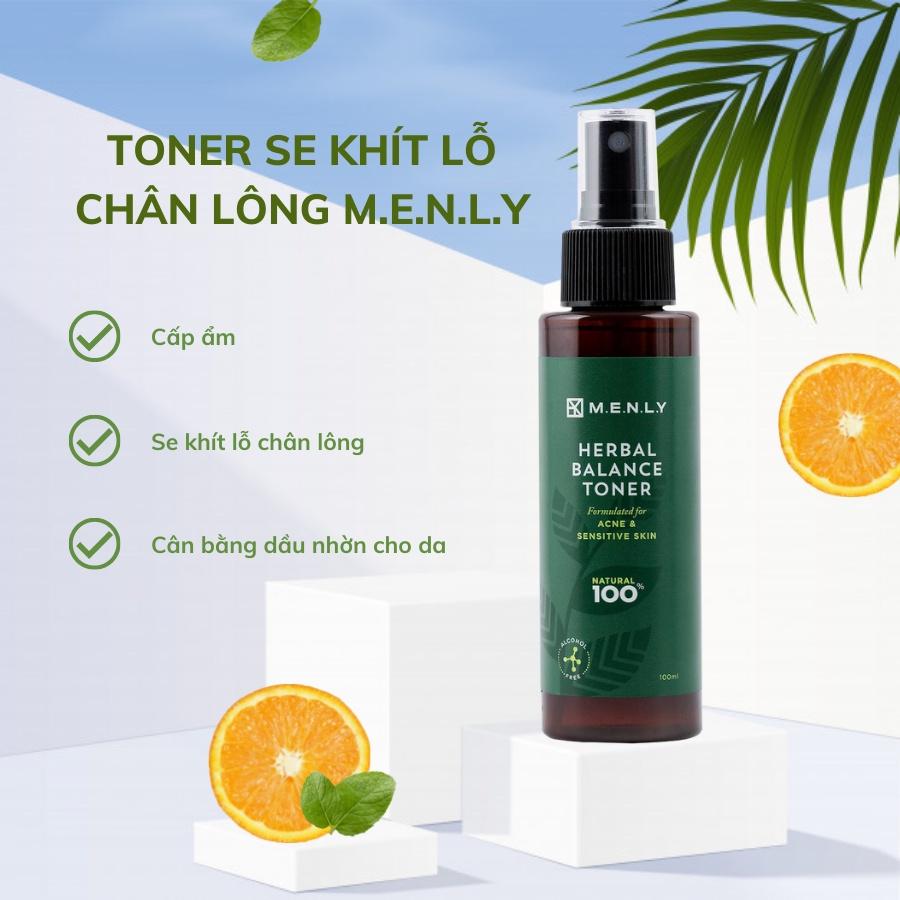 Toner Menly cấp ẩm, se khít lỗ chân lông cho da mụn nhạy cảm 100ml