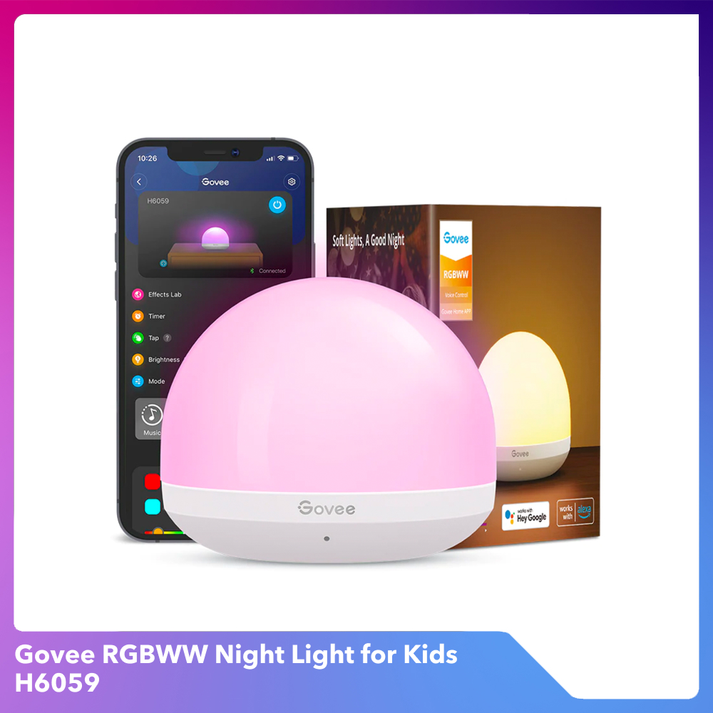 Đèn LED phòng ngủ cho trẻ em Govee RGBWW Night Light for Kids H6059 | Ánh sáng ấm dễ ngủ | Điều khiển cảm ứng tiện lợi | Chất liệu an toàn