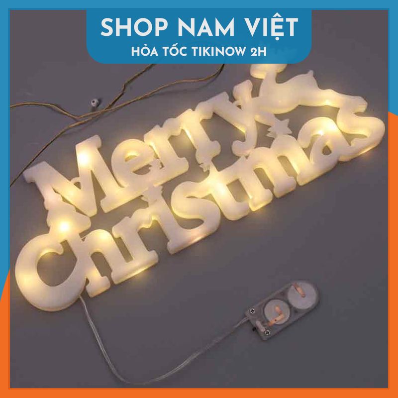 Đèn LED Chữ Merry Christmas Treo Cây Thông, Trang Trí Giáng Sinh, Noel - Chính Hãng NAVIVU