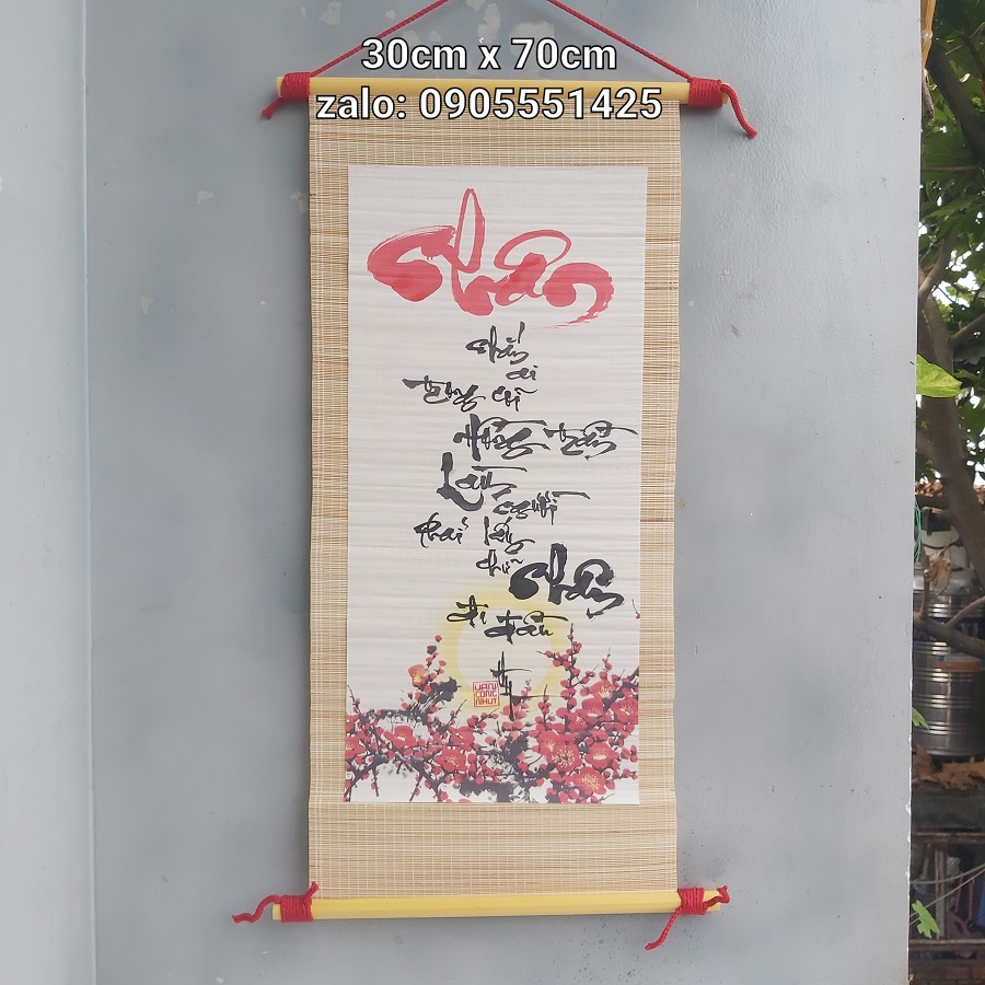 Mành tre thư pháp chữ NHÂN.Quà tặng mừng thọ, tân gia, khai trương. Quà cưới,tết,sinh nhật, 8/3, 20/10
