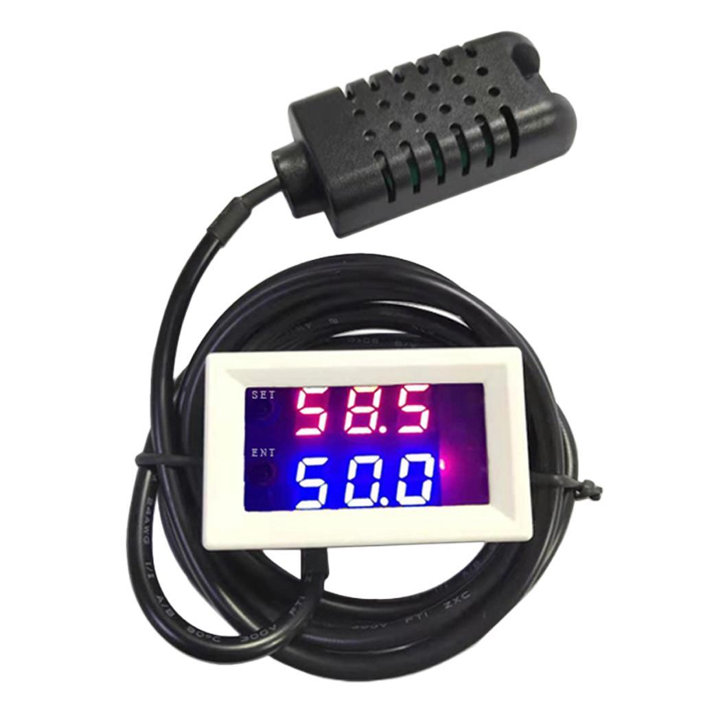 2 Pcs Digital LED Dual Display Humidity Moisture Controller Regulator Switch