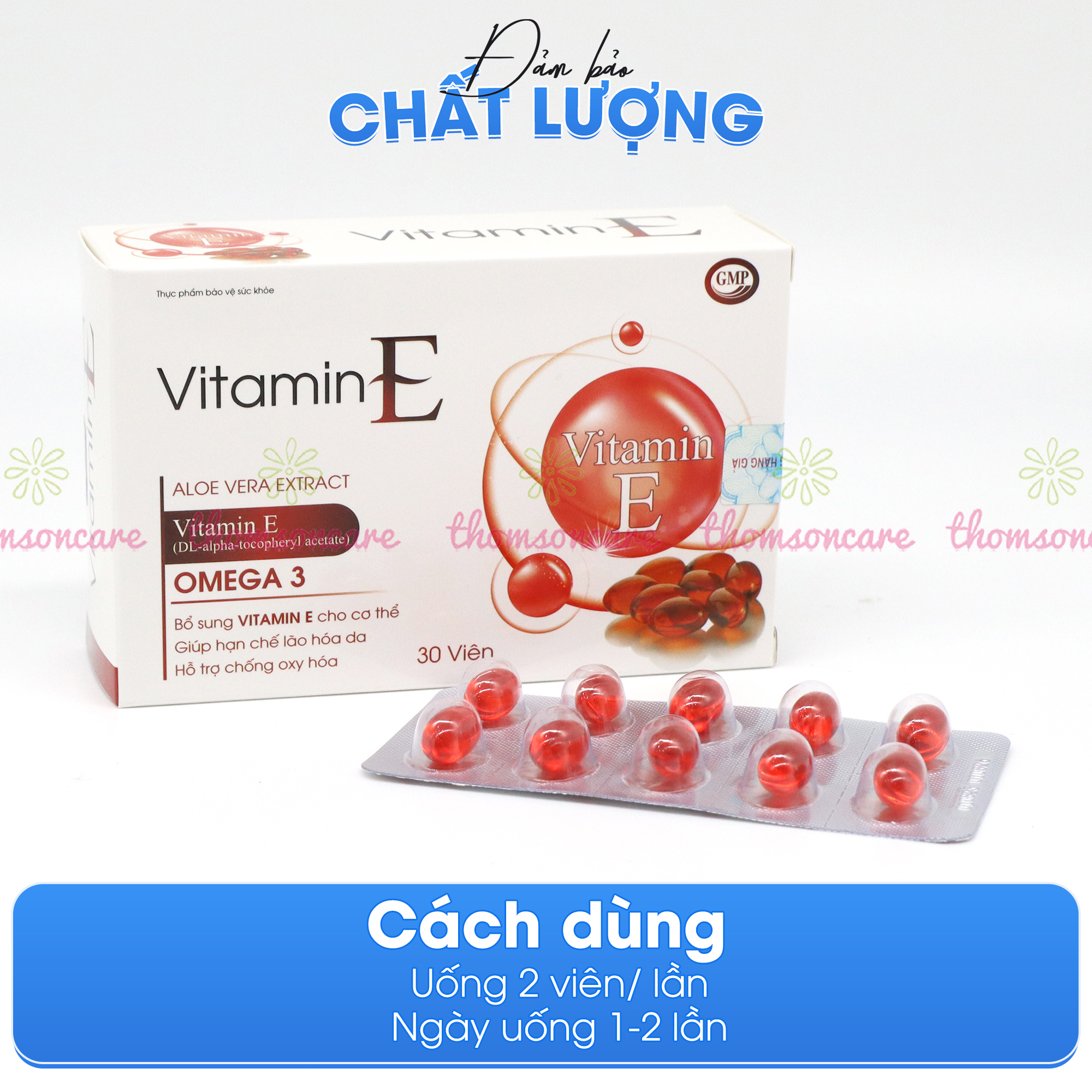 Combo viên uống đẹp da và tóc Lcystine 60v và Vitamin E đỏ thêm Omega 3 30v, Giúp tăng nội tiết tố, chống oxy hóa hạn chế lão hóa da