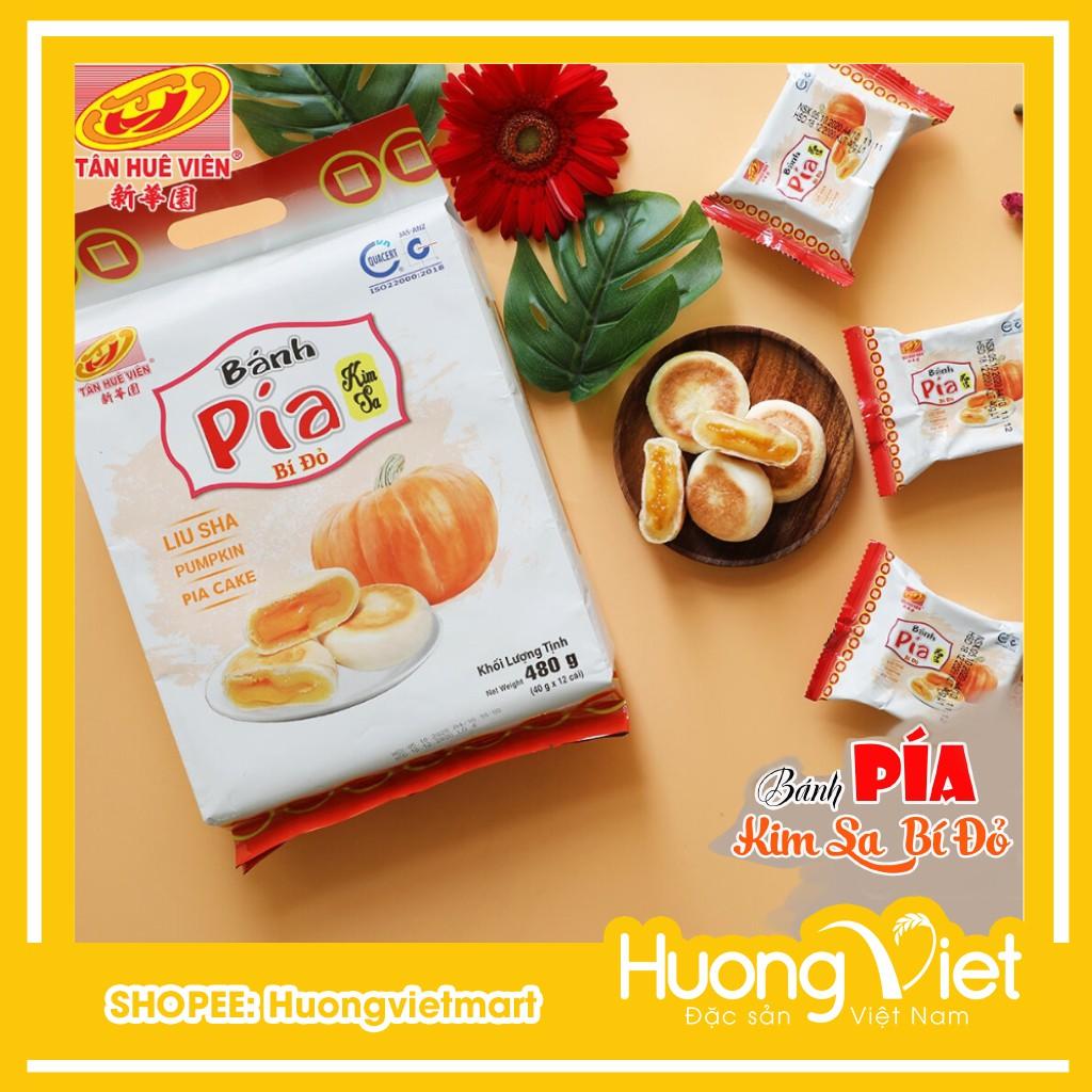 Bánh pía kim sa bí đỏ tan chảy 500g, bánh pía kim sa chay không trứng muối