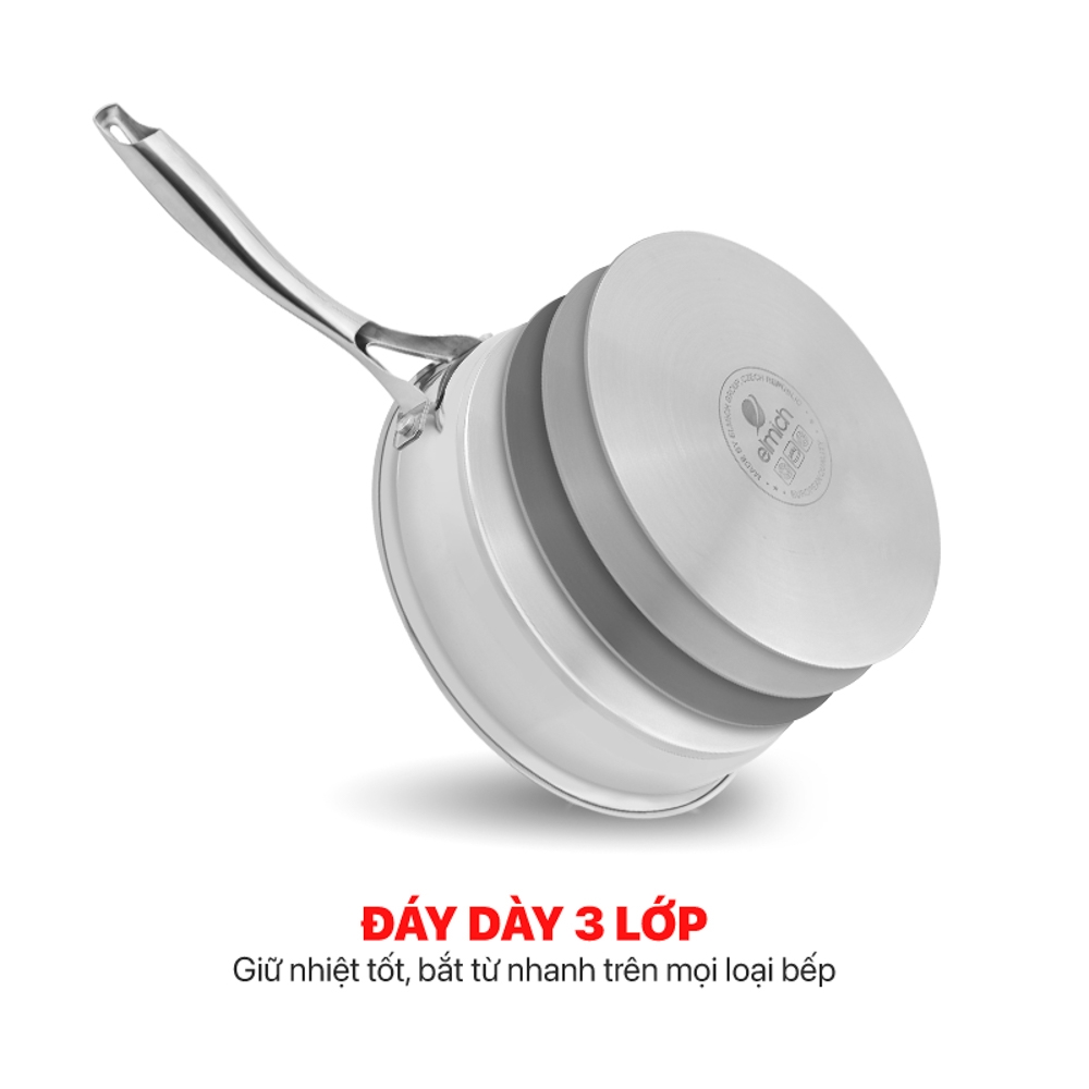 CHẢO INOX CHỐNG DÍNH ELMICH 3 ĐÁY MAX A 20CM mã 3761