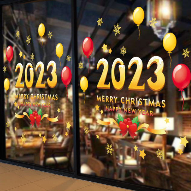 Decal trang trí noel hít tĩnh điện - Năm 2023 hiện đại mới