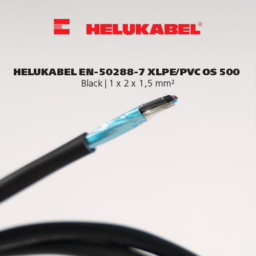Dây cáp tín hiệu đo lường HELUKABEL EN-50288-7 XLPE/PVC OS 500 | 1 x 2 x 1,5 mm² | Black