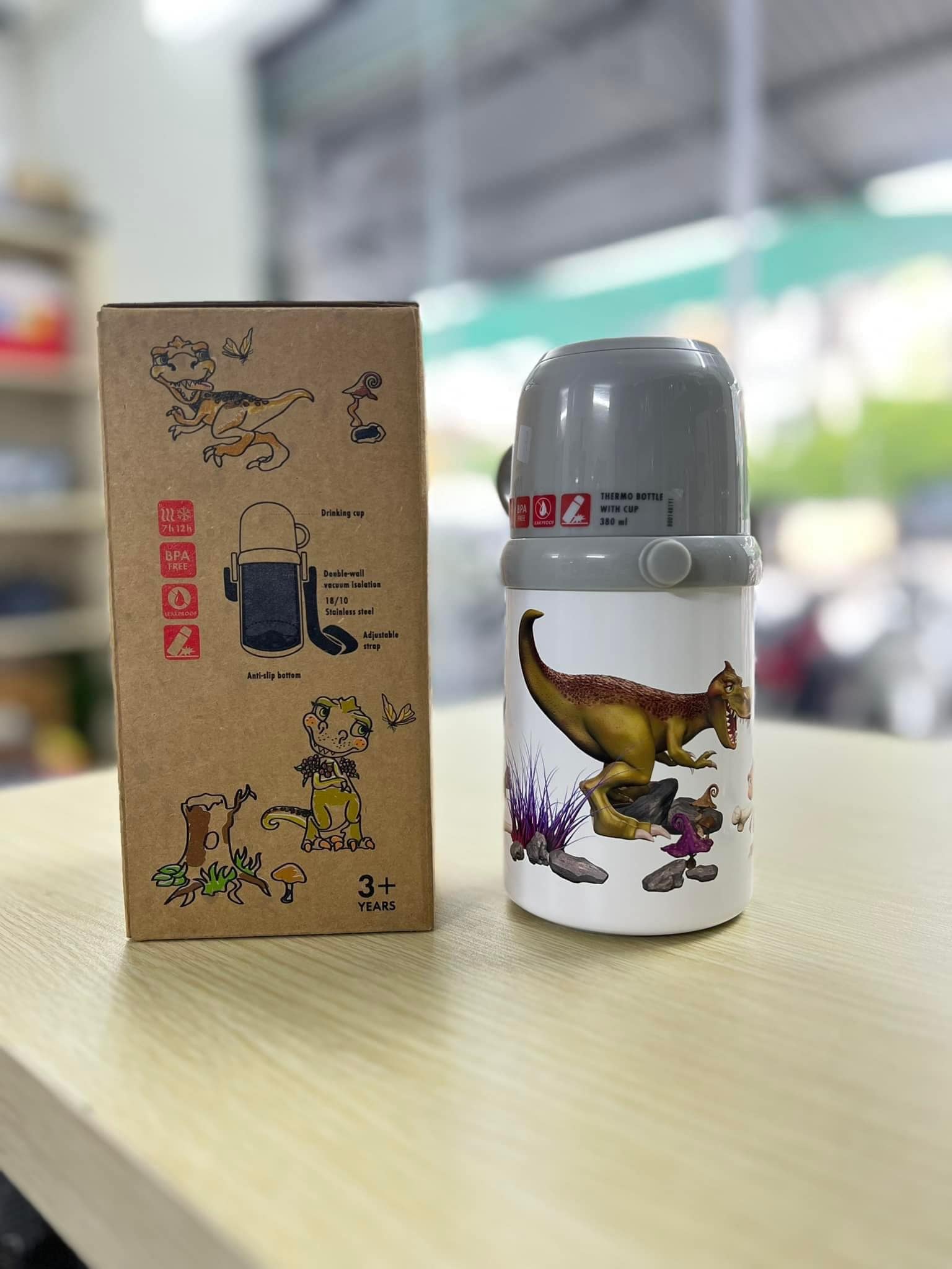 BÌNH GIỮ NHIỆT CHO BÉ ZWILLING DINOS có nắp 380 ml Hàng chính hãng