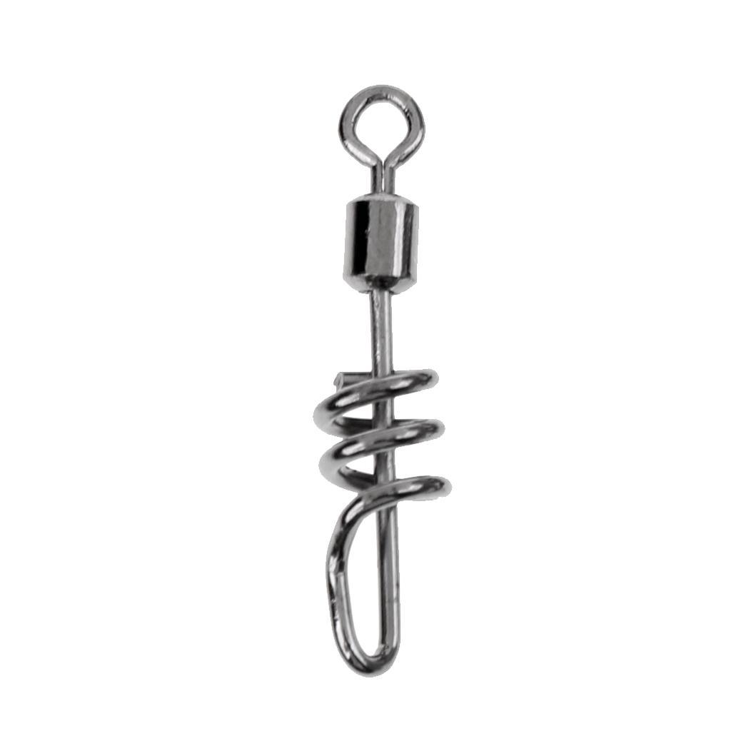 20 Pieces Fishing Swivel Snap Corkscrew Swivels Swirl Connector with Rolling Swivel Saltwater 16mm-27mm