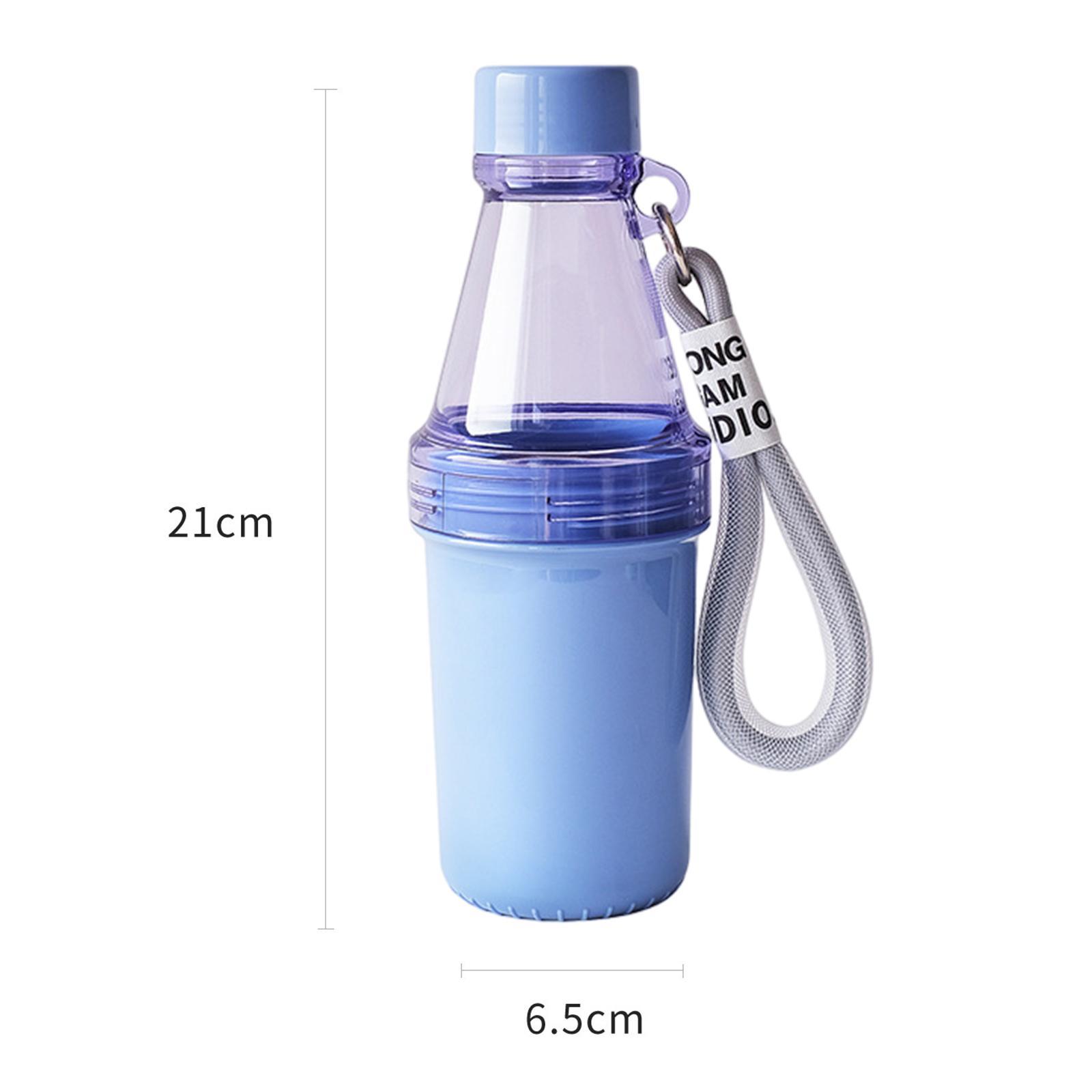 Cold Water Bottle, Sports Bottles, Double Section Cup Drinkware with Sticker with Rope Water Kettle for Girls Boys Cycling Camping Gym