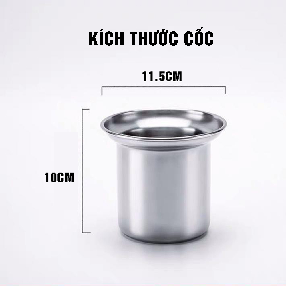 Bộ cốc chổi cọ bồn cầu, toilet nhà vệ sinh, sàn nhà treo tường, có giá đỡ bằng Inox 304 kháng khuẩn, không cần khoan, DAN HOUSE 3.11.11