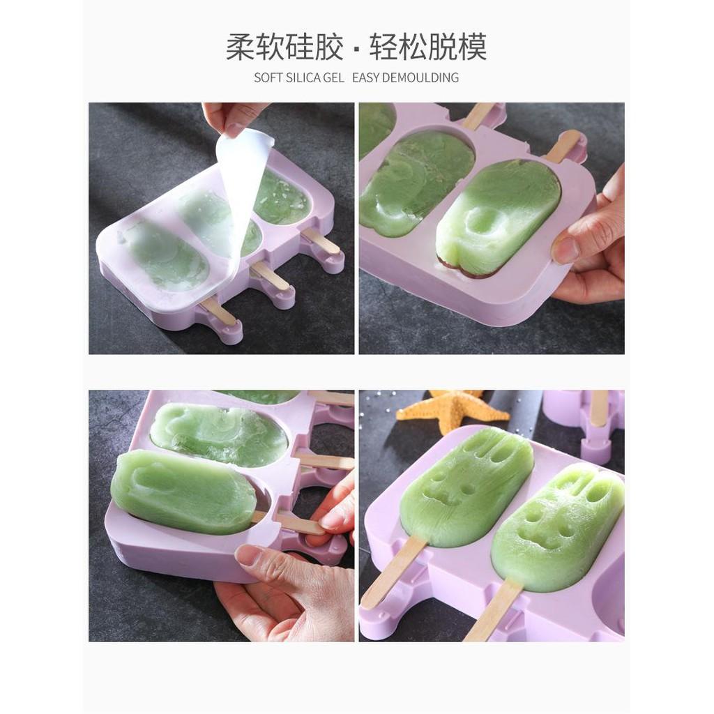 Khuôn kem silicon hình ngộ nghĩnh, khuôn làm kem cho bé cực xinh