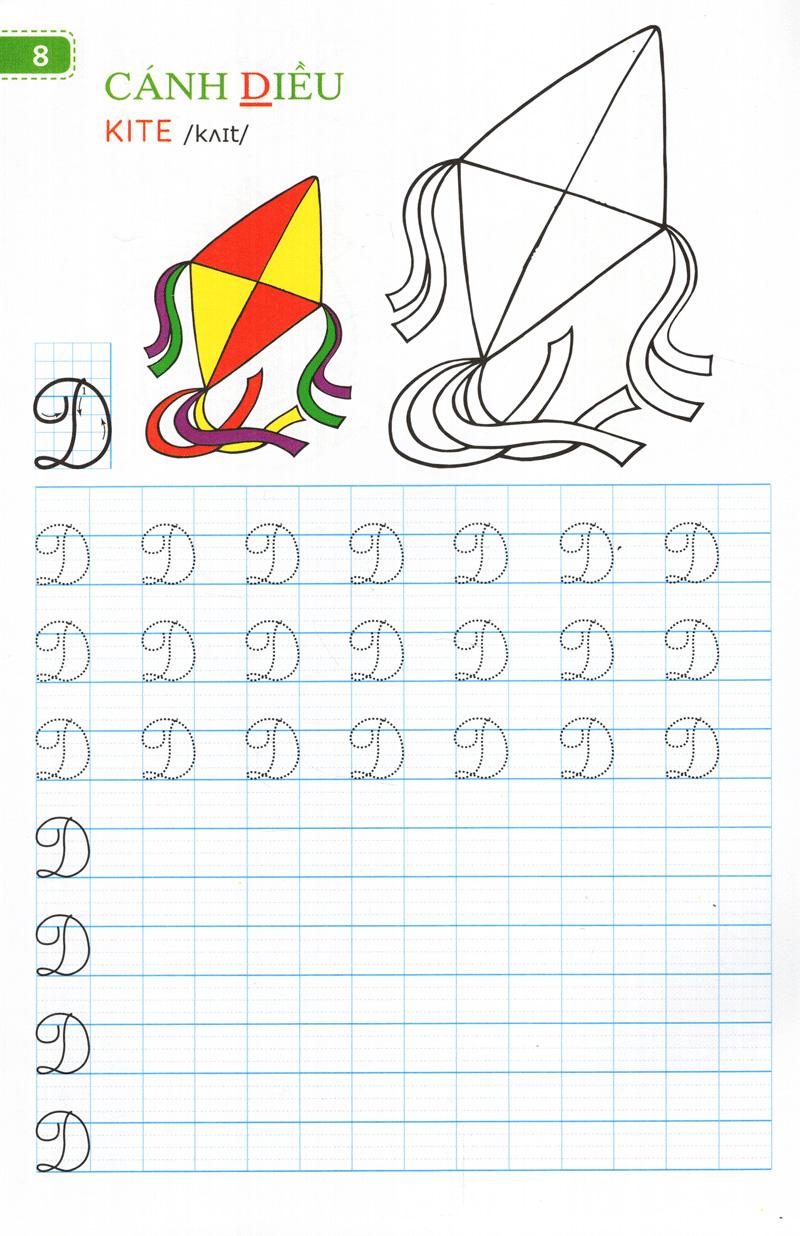 Sách Tập Viết Chữ Đẹp &amp; Tô Màu - Kiểu Chữ Hoa (Khổ Nhỏ)