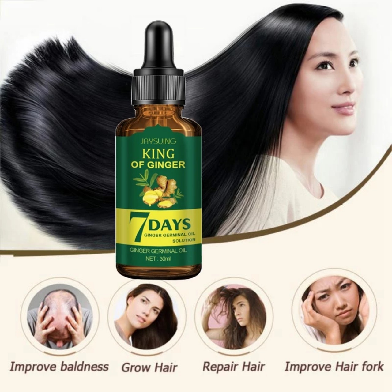 Mọc Tóc Mạnh Mẽ với Tinh Dầu Xịt ELHOE: Tinh Chất Nhân Sâm và Gừng Tươi Hiêu Qủa Sau 7 Ngày