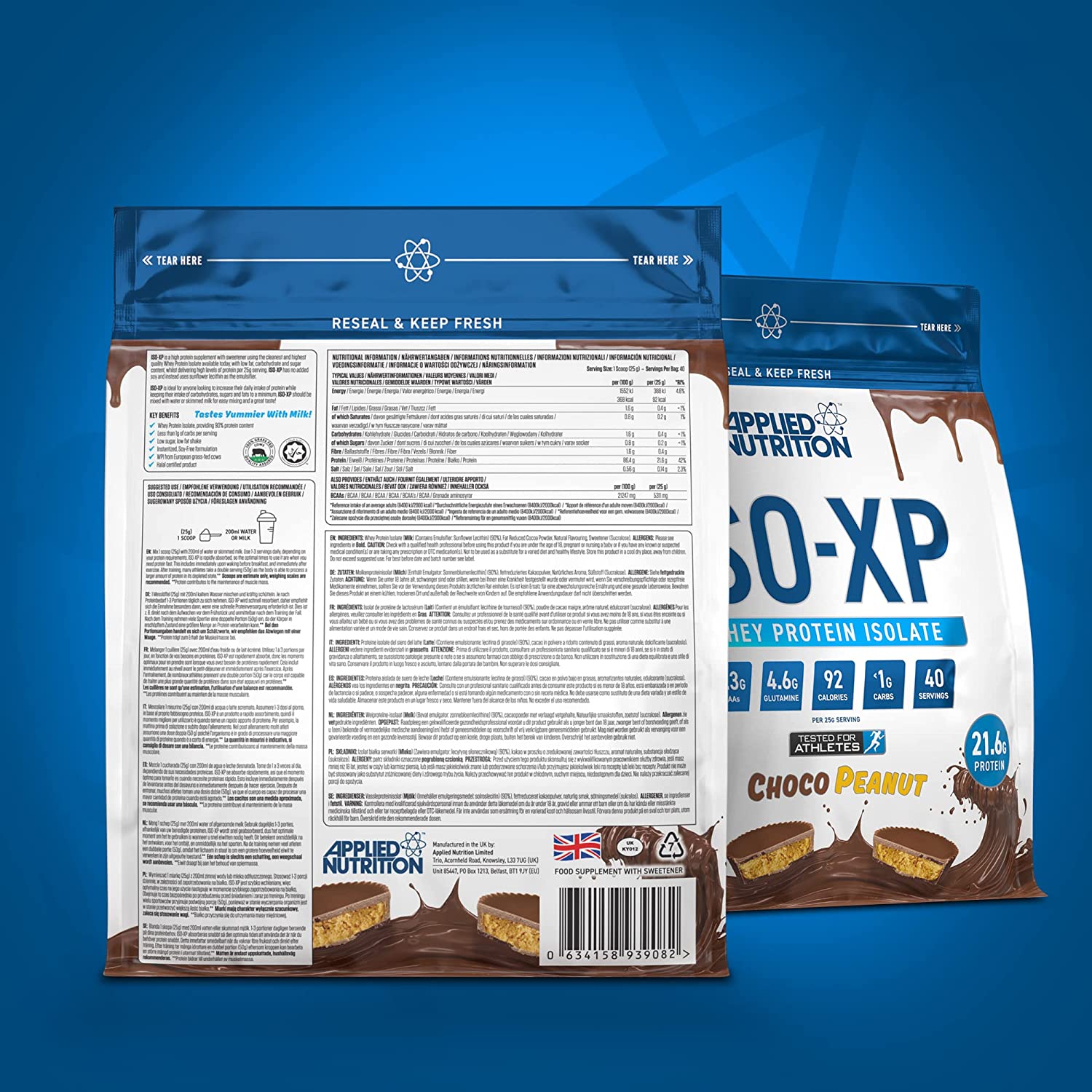 Applied Nutrition Iso Xp 1kg - Whey Protein Isolate Hỗ trợ tăng cơ giảm mỡ