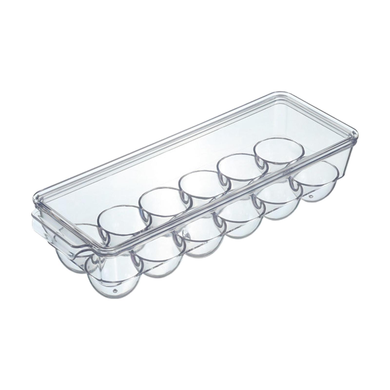 Egg Holder Tray, Egg Tray with Lid, Egg Holder Storage Tray Transparent Save Space Refrigerator Egg Organizer, Eggs Container, for Kitchen