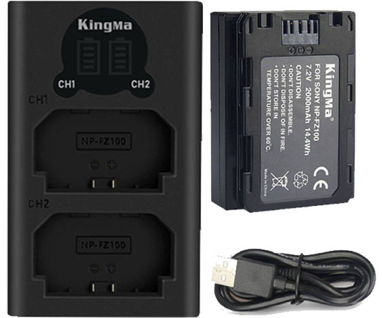 Pin Sạc Kingma Ver 2 Cho Sony Np - Fz100, Hàng Chính Hãng - Combo 2 1 Pin 1 Sạc Đôi