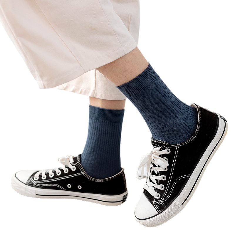 Combo 5 đôi vớ cổ cao nam công sở mẫu gân chìm, tất đi giày tây chất liệu cotton