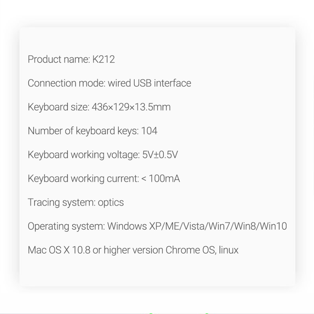 Bàn Phím xiaomi youpin acer k-212b Có Dây Chống Bụi Chống Văng Tiện Dụng
