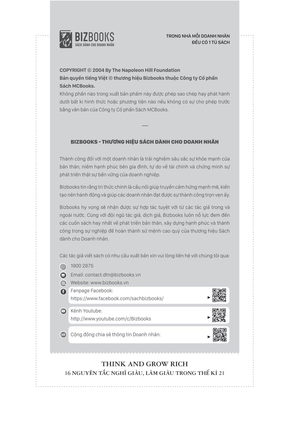 Think And Grow Rich - 16 Nguyên Tắc Nghĩ Giàu, Làm Giàu Trong Thế Kỷ 21 (Tái Bản 2023)