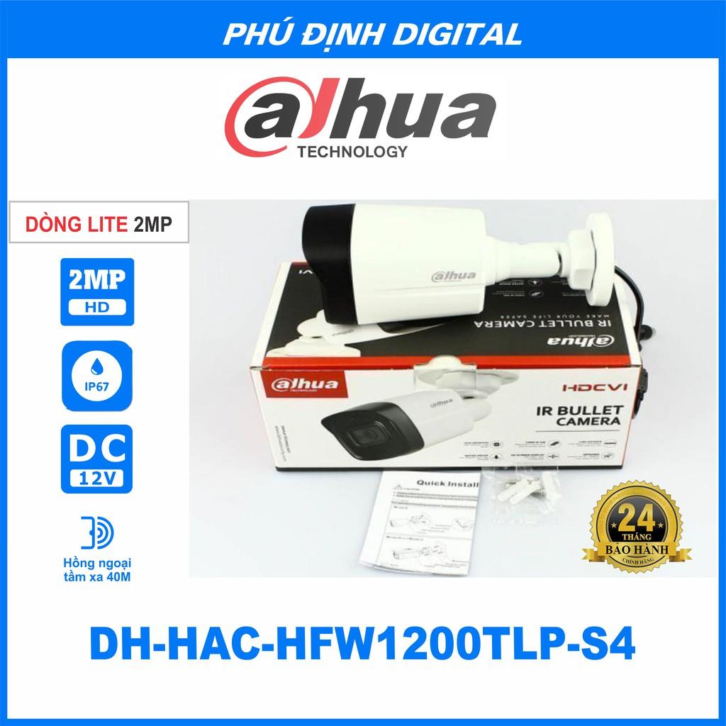 Camera HDCVI 2MP 40m hồng ngoại Dahua mã DH-HAC-HFW1200TLP-S4 - Hàng Chính Hãng