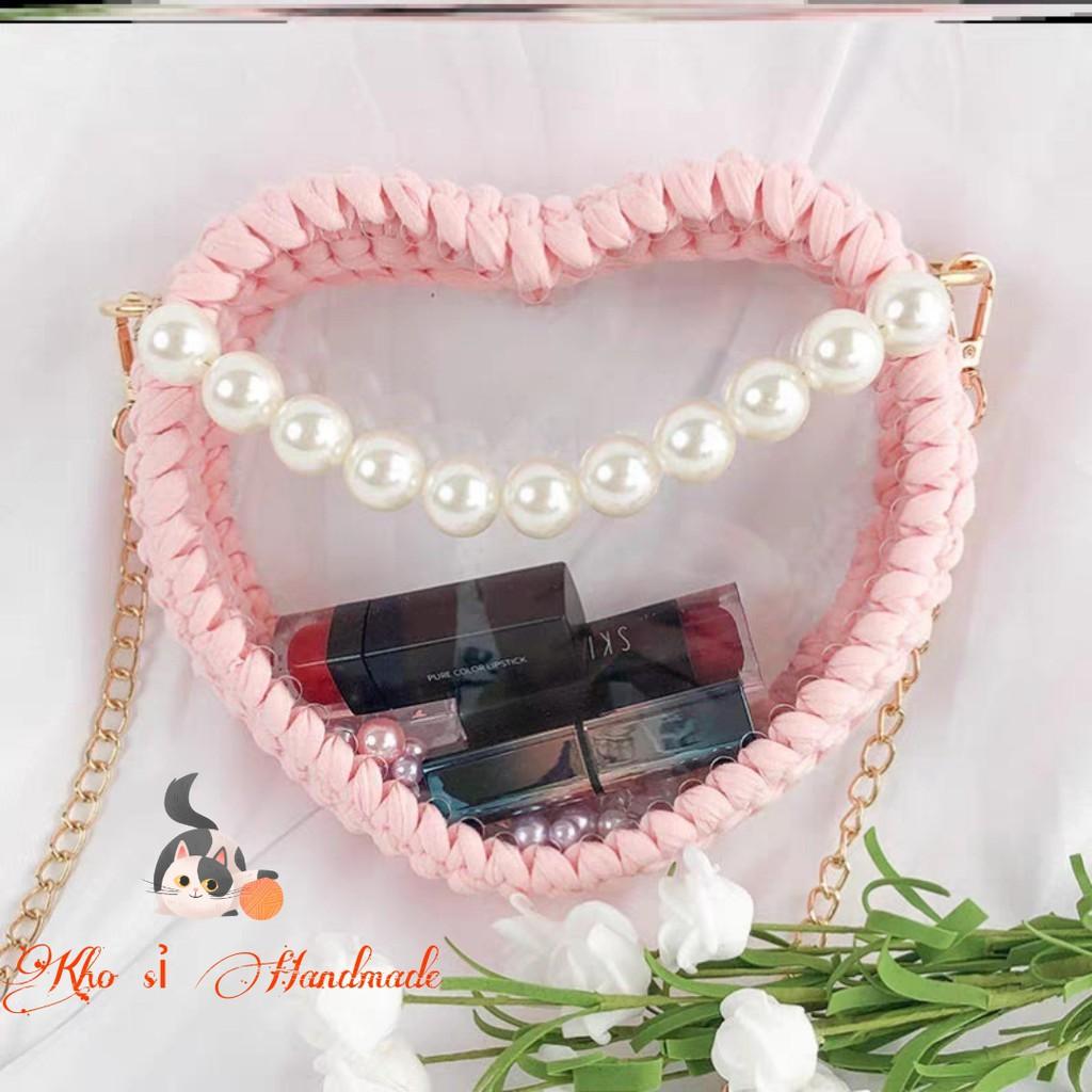 Mica trái tim nhọn đầu chuyên làm túi xách handmade