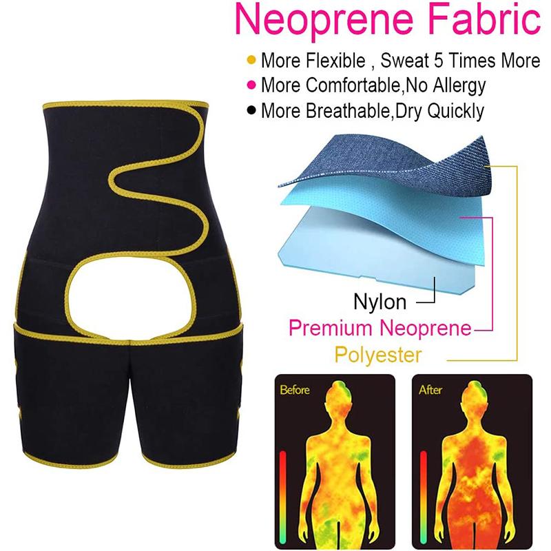 3 Trong 1 Neoprene Slim Đùi Tông Đơ Cắt Chân Shapers Nữ Cao Cấp Huấn Luyện Viên Nén Giảm Béo Béo Tập Luyện Nhiệt shaper