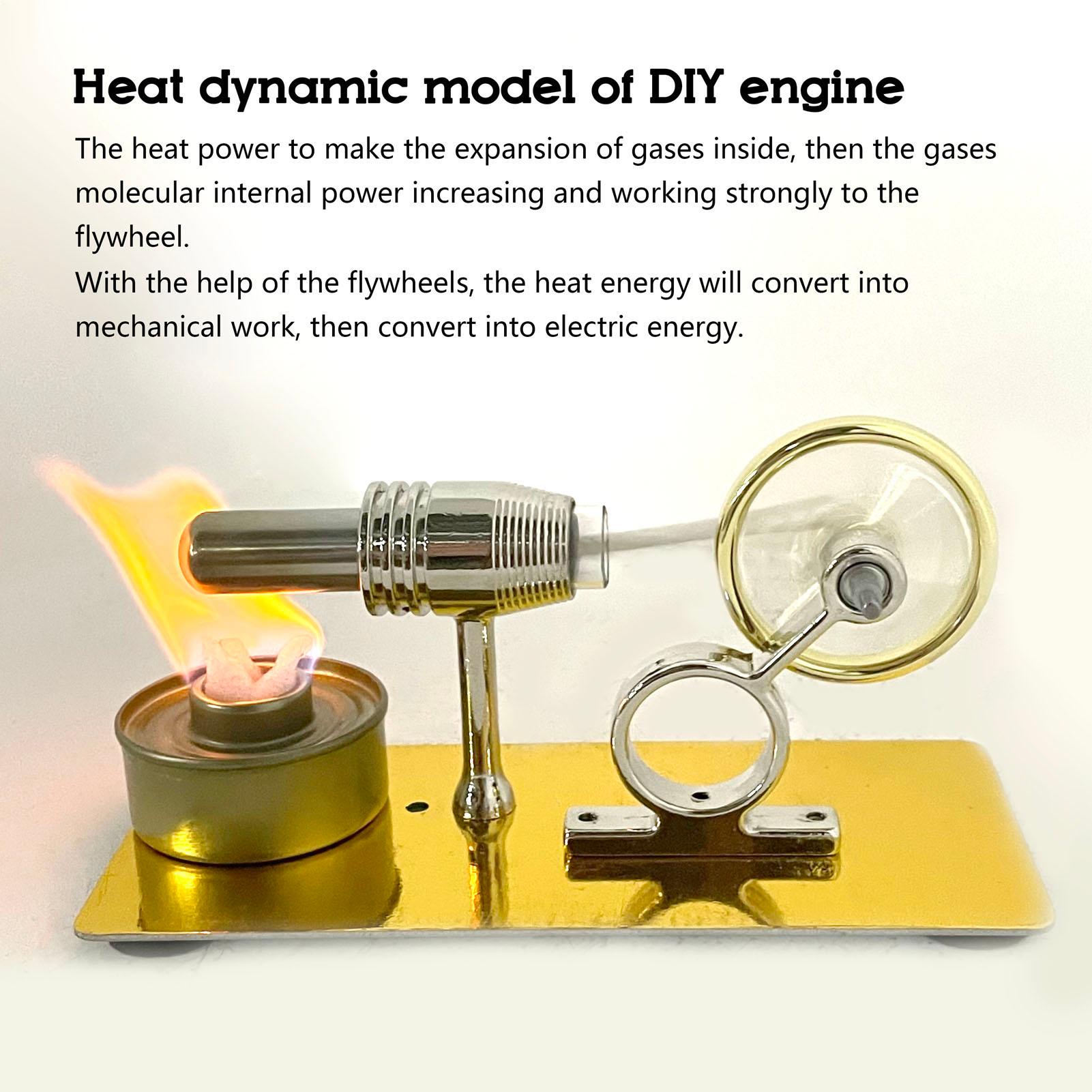 Stirling Engine Motor Model Heat Power Generator Science Education Experiment DIY Module for Kids