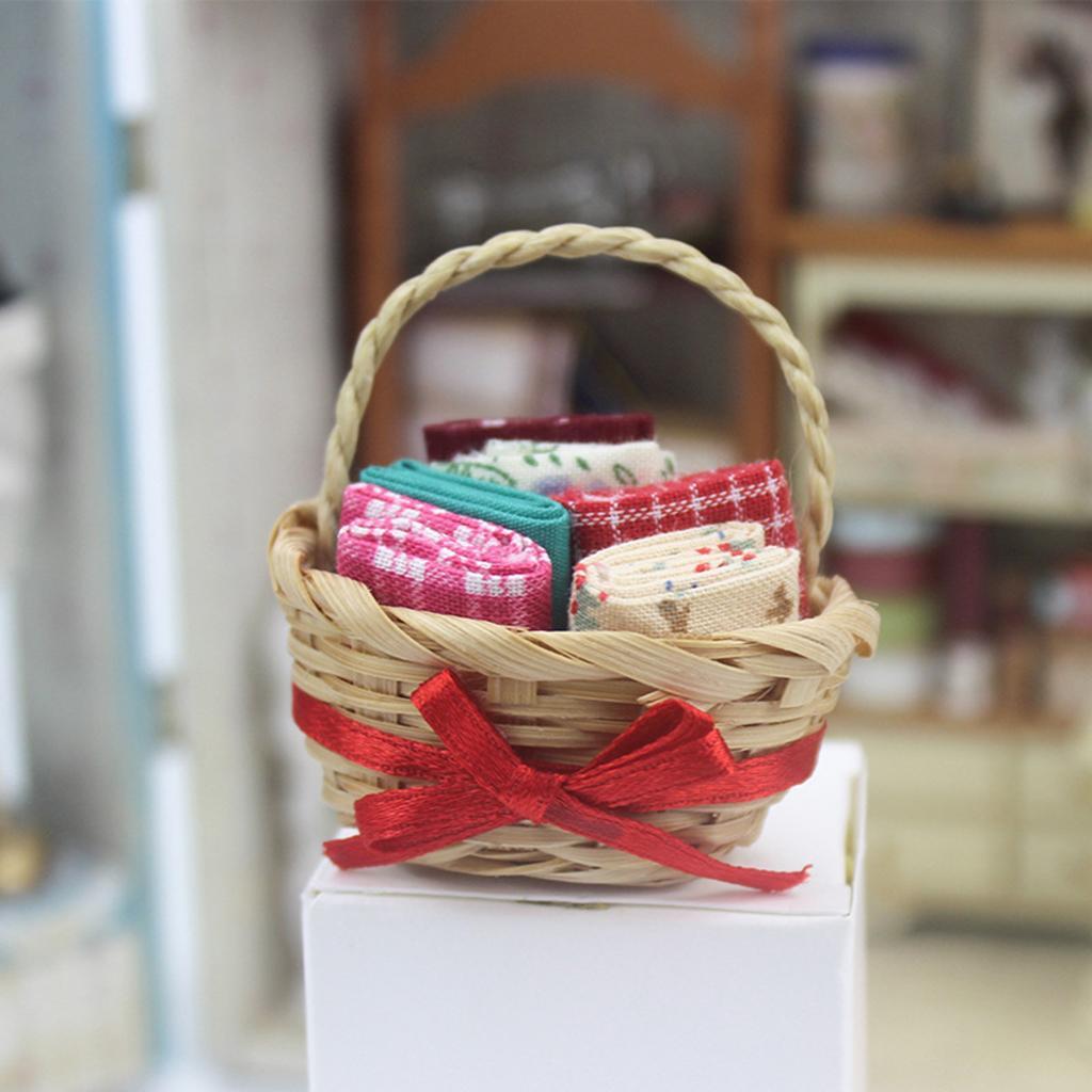Dollhouse Basket for Doll House Decoration 5.1x3.7cm Kids Boys Girls