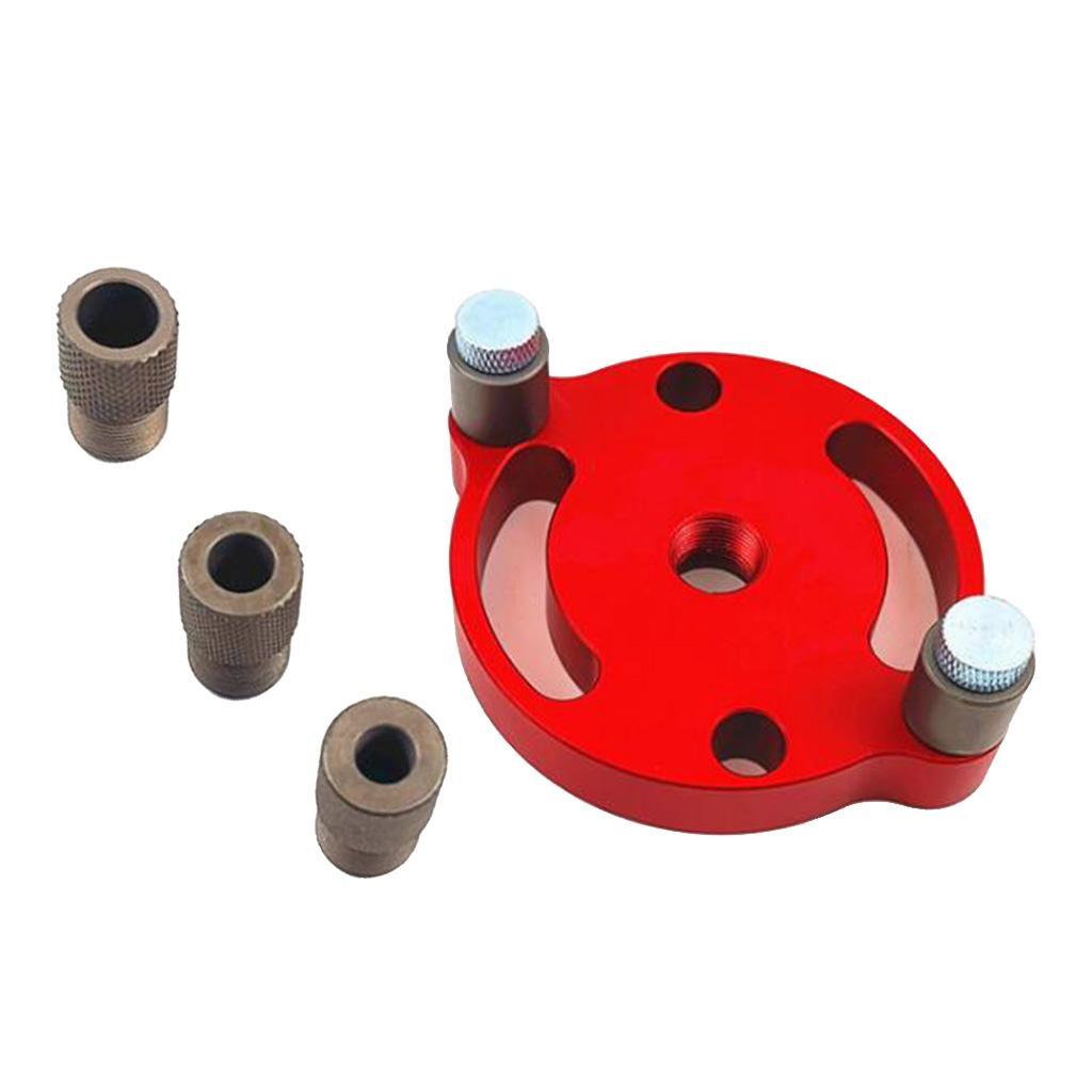 Aluminium Alloy Circular Woodworking Locator Puncher Drill Positioner Red