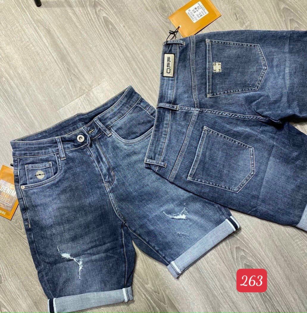 Quần Short Jean Nam cao cấp chất jean co dãn tốt kiểu dáng trẻ trung đơn giản skymen fashion 263