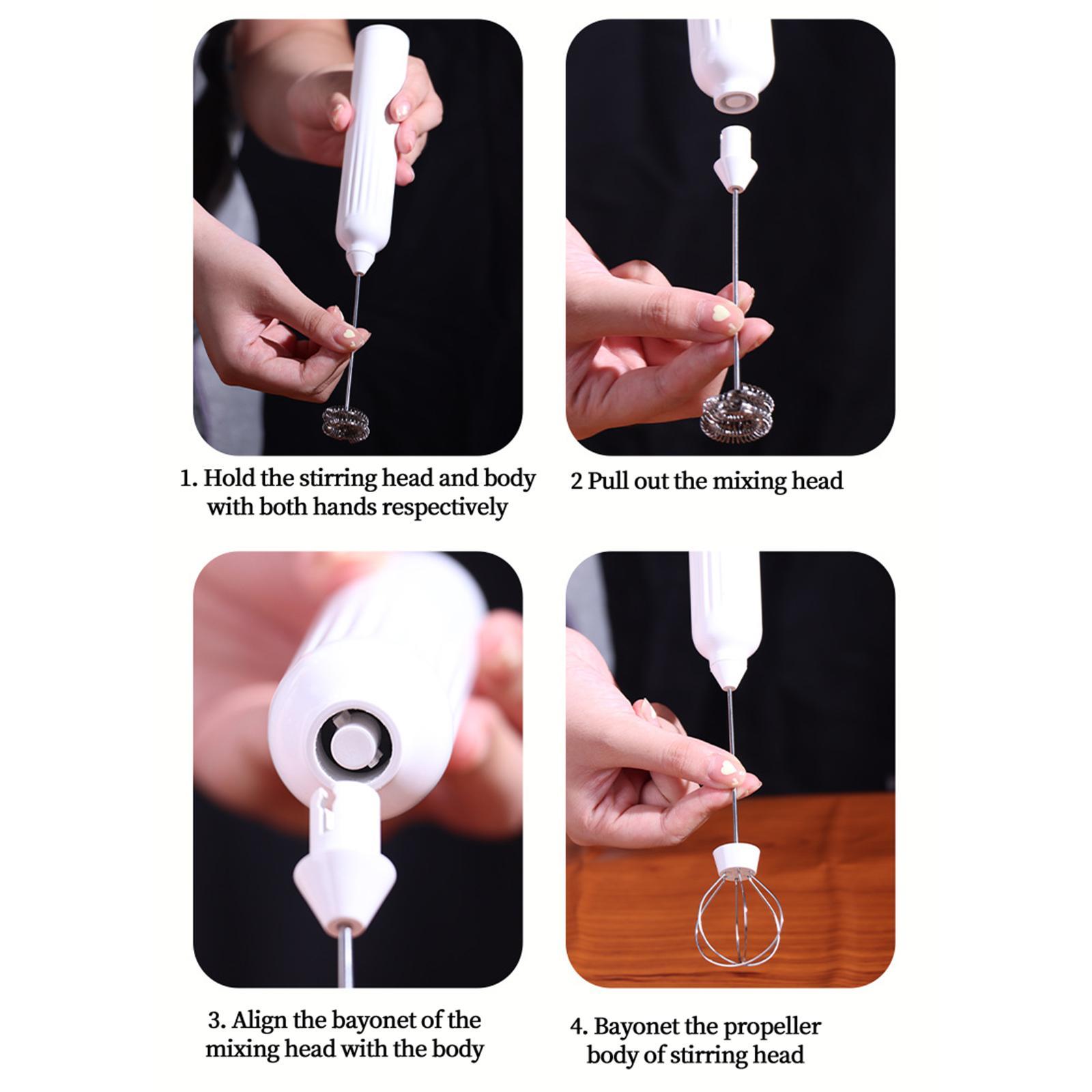 USB Electric Milk Frother for Frappe Cappuccino Hot Chocolate White