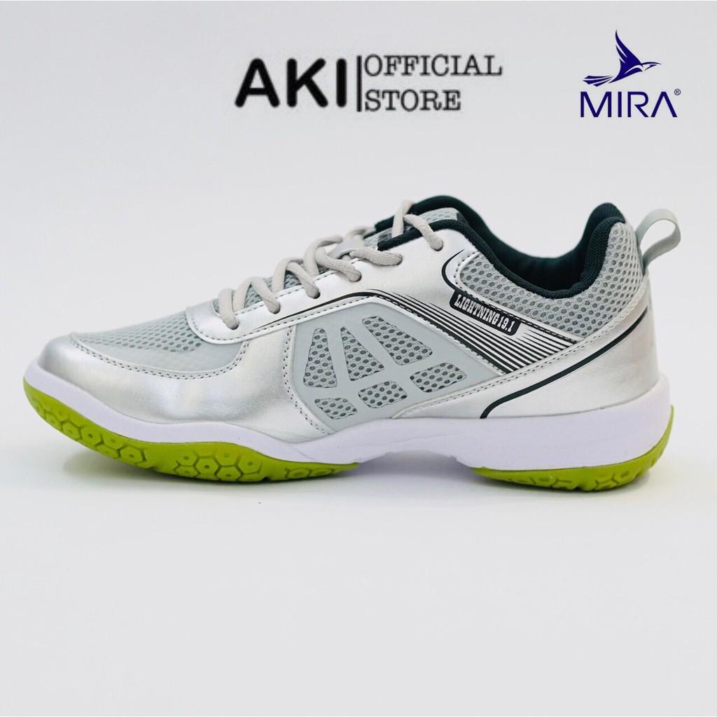 Giày cầu lông Mira 19.1 Xám thể thao nam nữ chính hãng chất lượng - LI004