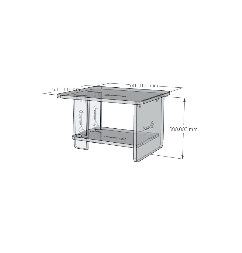 HAPPY FURNITURE , Gỗ tự nhiên , Bàn trà gỗ Plywood - AIDAN , BAN_107 , 60cm x 50cm x 38cm DxRxC