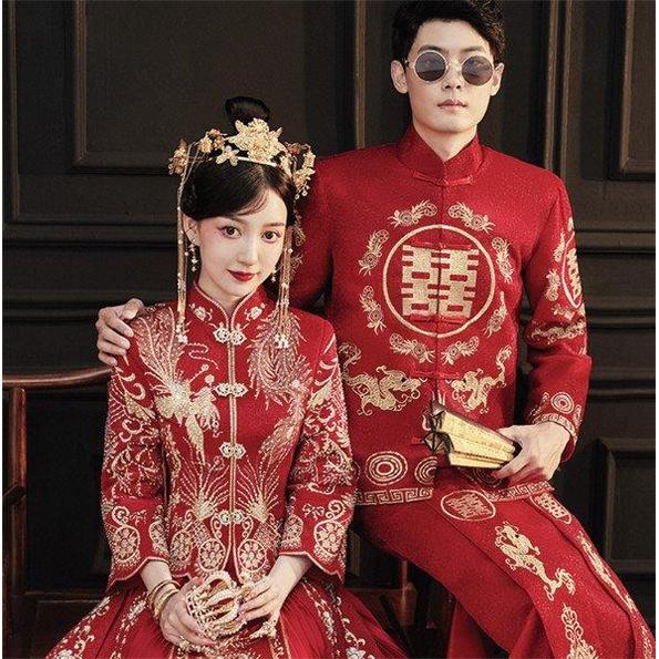 Bộ quần áo khoả Nam nữ cưới Người Hoa 2022 mới về Giangpkc