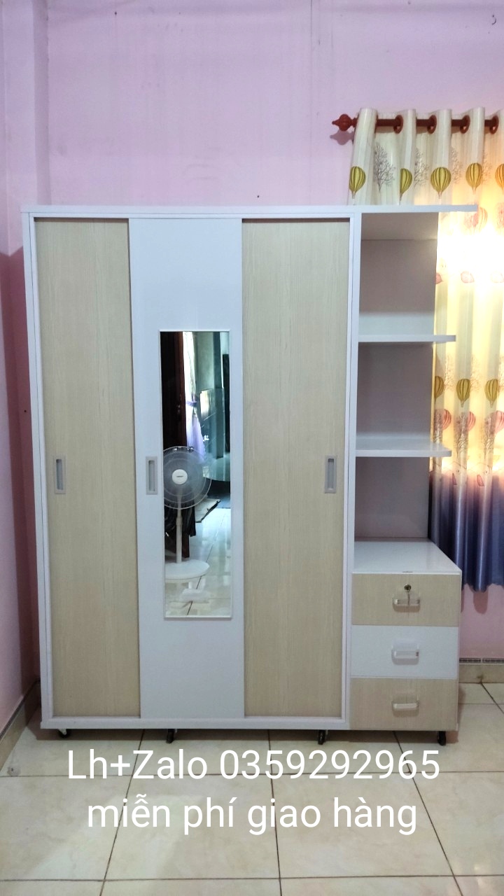 Tủ nhựa đài Loan 3 cánh 1 kệ cửa lùa